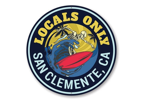 Locals Only Surfer Sign