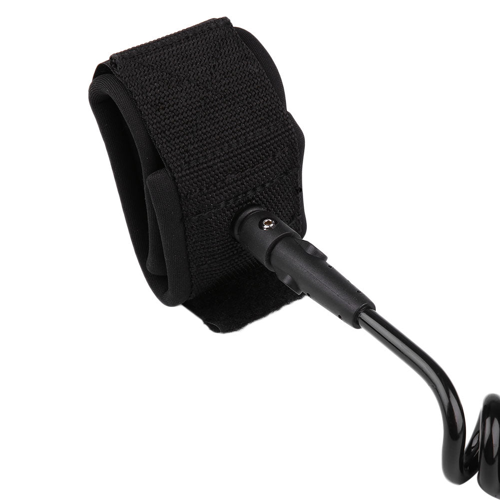 Surf Board Coiled 10 Foot Long Strap Kit Leash With Wrist Ankle Safety Swivel Leash - Black