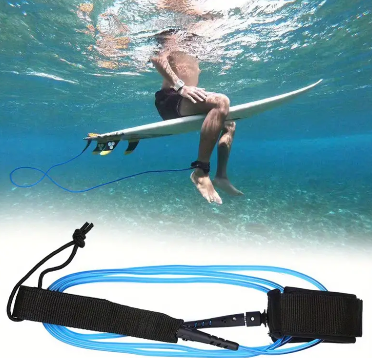 Coral Blue Surfboard Leash - 6 ft