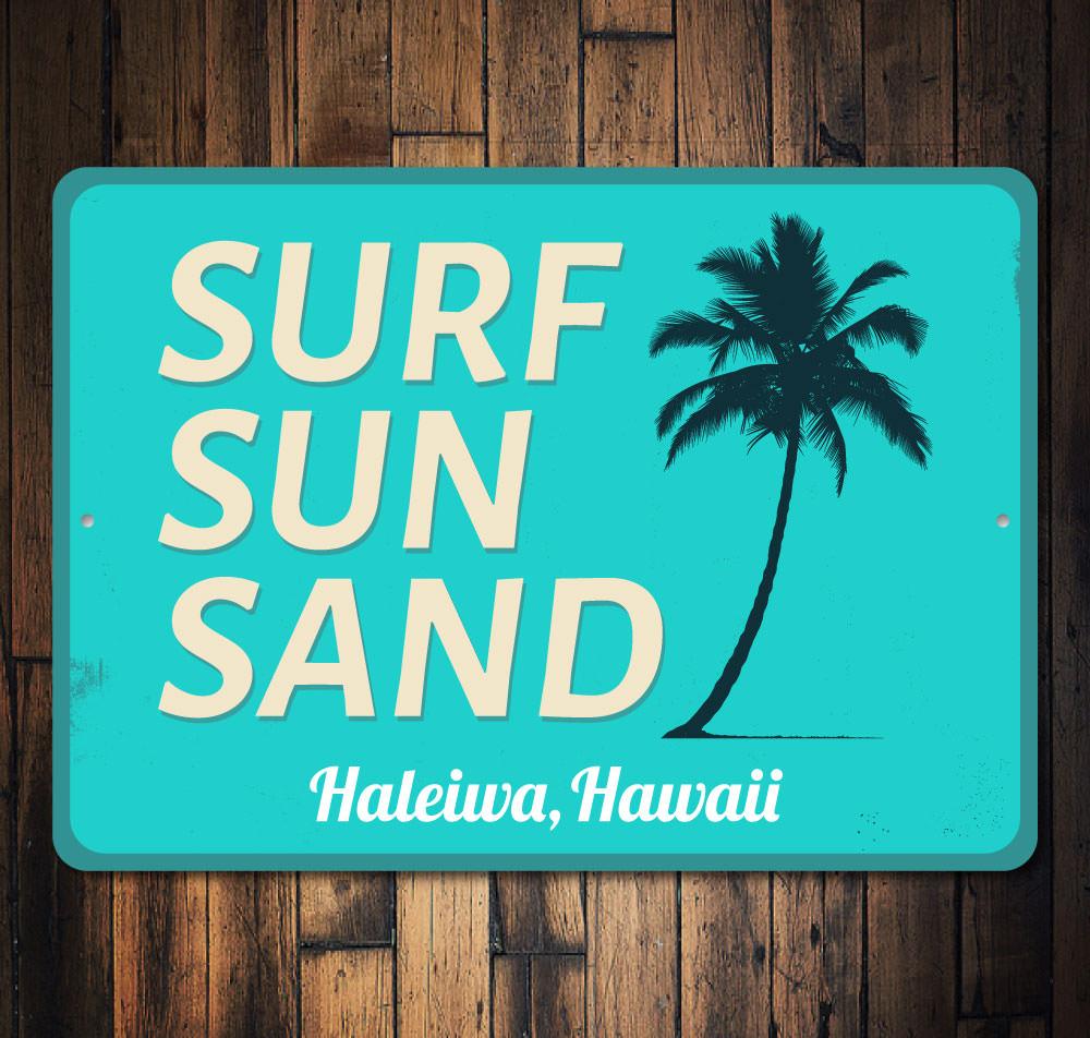 Surf sun Sand Sign